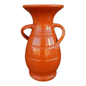 1930s Bauer Matt Carlton Tall Vase in Orange