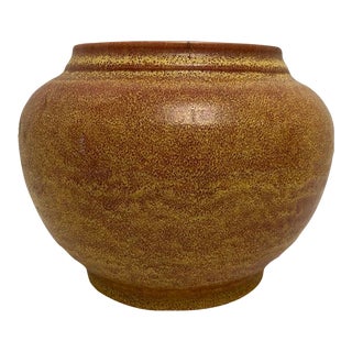 1920s Vintage Cowan Art Deco Pottery Mottled Russet Ceramic Vase Mark #8. For Sale