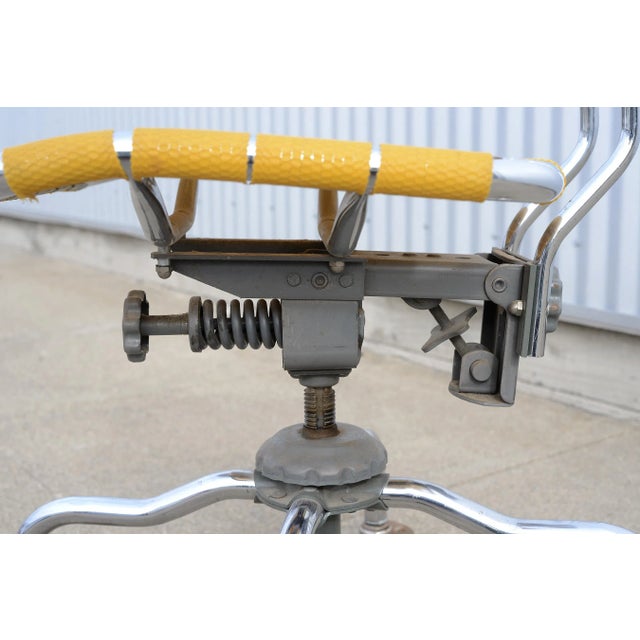 1950s 1950s Mid Century Industrial Bevco Chrome Office Desk Chair With Yellow Upholstery For Sale - Image 5 of 12