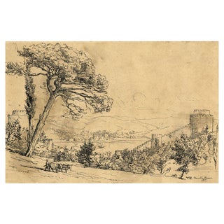 Tristram James Ellis, Rumeli Fortress, Istanbul, Turkey, 1888, Pen & Ink Drawing For Sale