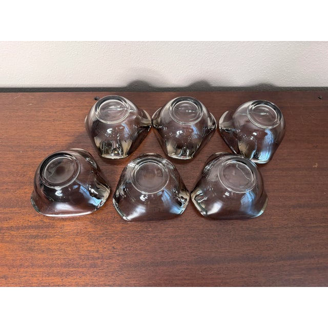 Mid 20th Century Dorothy Thorpe Silver Rimmed Mid-Century Nut / Chip Bowls- Set of 6 For Sale In Naples, FL - Image 6 of 7