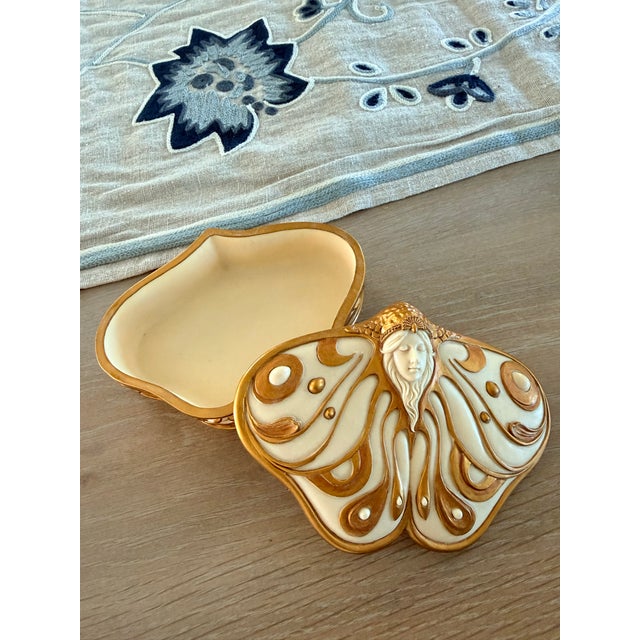 Art Nouveau Butterfly Fairy Trinket Box For Sale - Image 11 of 12