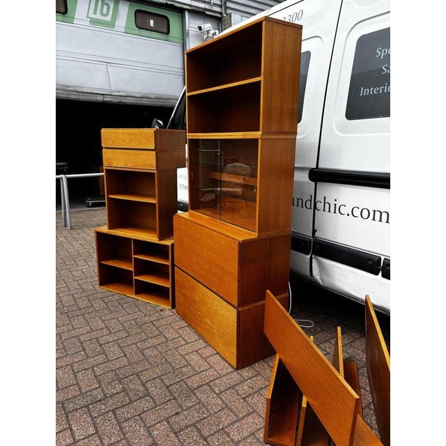 Mid-Century Modern Floating Display Cabinet with Shelves and Drawers, Set of 13 For Sale - Image 4 of 16