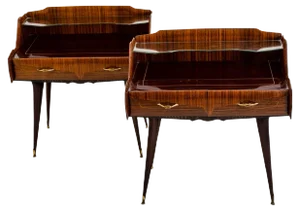 Mid-Century Italian Nightstands in the Style of Paolo Buffa, 1950s, Set of 2