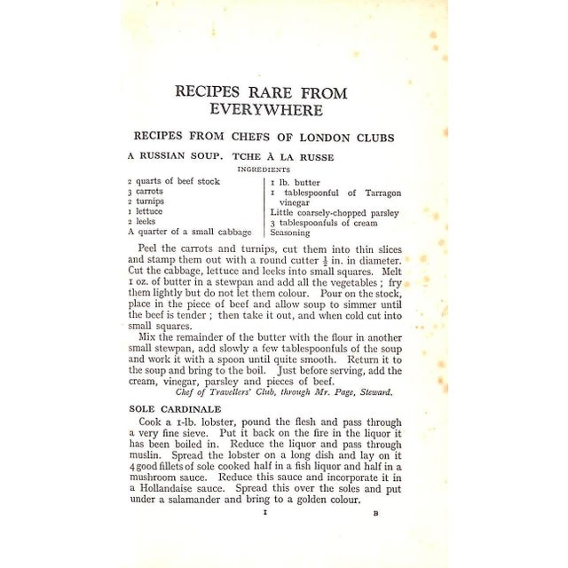 "Recipes Rare From Everywhere" 1933 Peto, Mrs. Geoffrey [Collected By] For Sale - Image 10 of 11