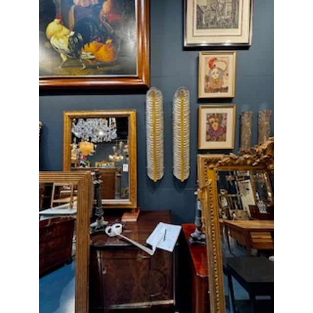 Large Scale Murano Glass Leaf Sconces For Sale In Dallas - Image 6 of 7