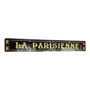 Art Nouveau "La Parisienne" Antique Reverse Painted Glass Sign Circa 1920