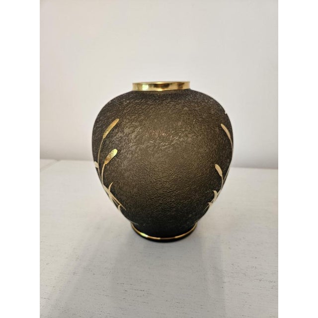 Vase in Gilded Etched Glass by Alfred Taube, Germany, 1960s For Sale - Image 9 of 12