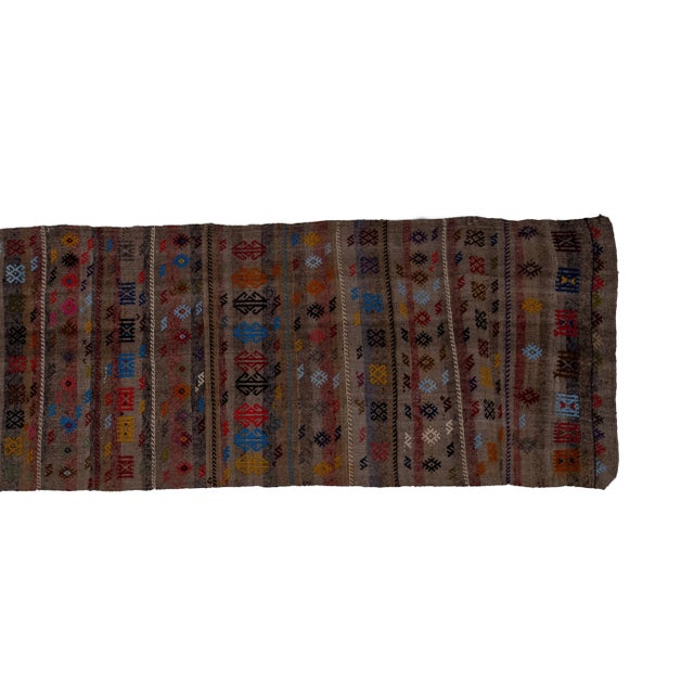 Textile Vintage Turkish Jajim Kilim Runner 3'3" X 9'3" For Sale - Image 7 of 12