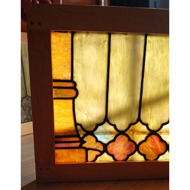This exceptional architectural window panel is one of an identical matching pair. This listing is for one (1) single...