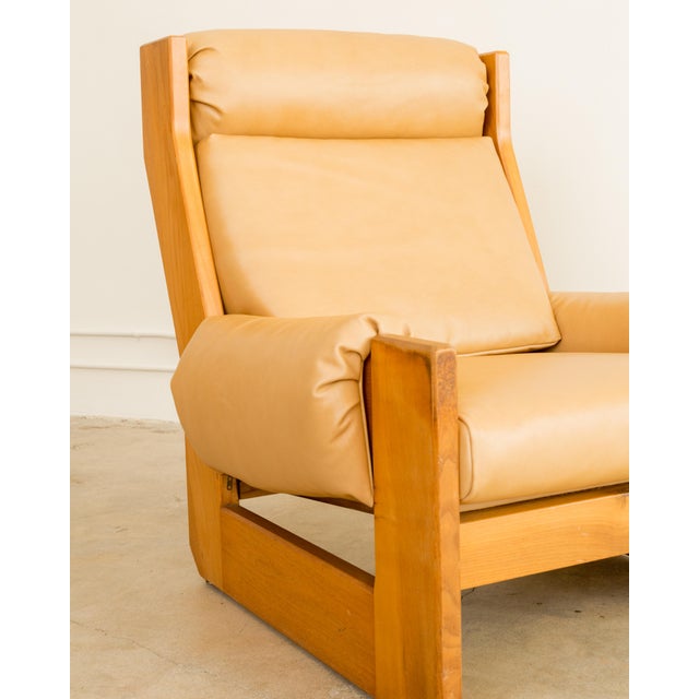 Beige Maison Regain | Leather + Elm Lounge Chair For Sale - Image 8 of 13
