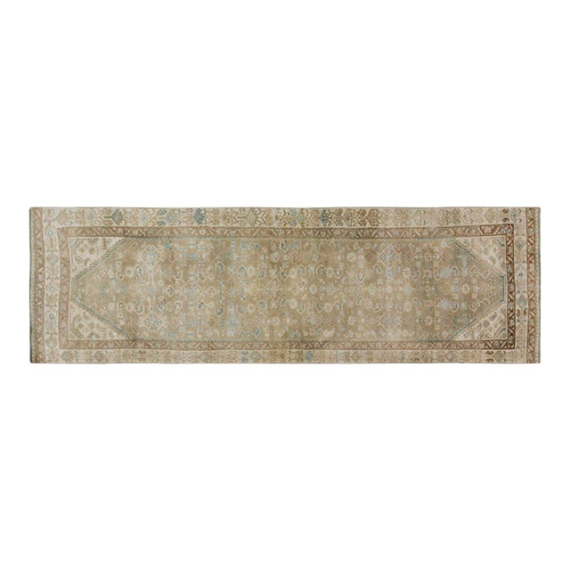 Vintage Turkish Hand Knotted Wool Rug, 3'x10' For Sale
