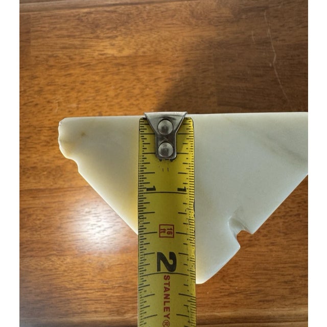 Vintage Heavy Carved Marble Figural Bookend Geometric Face Sculpture 8 Inch For Sale - Image 11 of 11