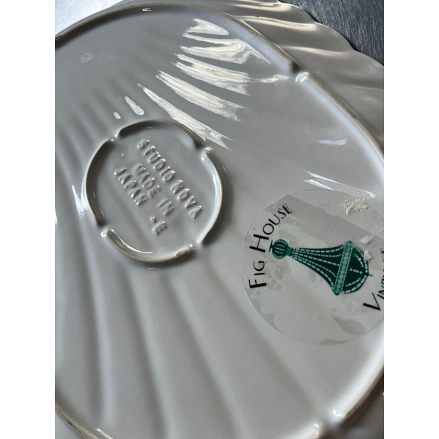 Up for consideration is a beautiful vintage white ceramic seashell style platter. This would look lovely on display at...