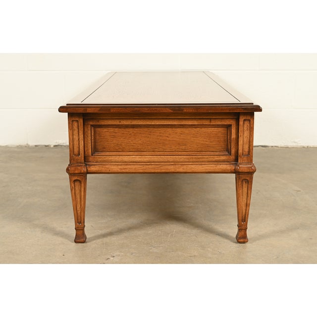 Thomasville French Regency Louis XVI Carved Pecan Wood Coffee Table or Cocktail Table, Circa 1960s For Sale - Image 16 of 17
