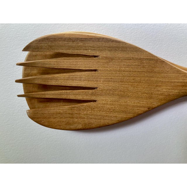 Vintage Set of 2 HandCarved Wooden Elephant Salad Servers Chairish