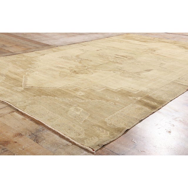 Sand Vintage Turkish Oushak Rug - 06'06 X 10'11 For Sale - Image 8 of 10