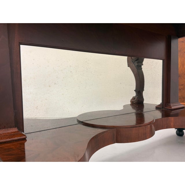 Oxblood Red Vintage Ralph Lauren Mahogany & Mirror Console Table For Sale - Image 8 of 9