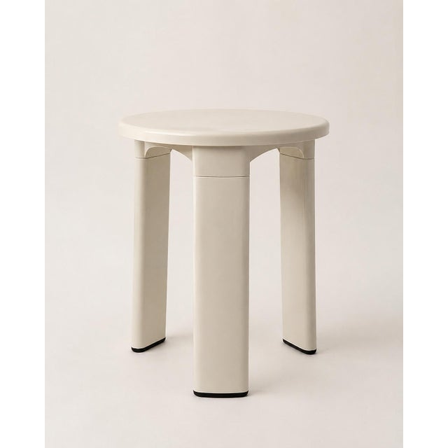 1970s Vintage White Designer Stool, 1970s For Sale - Image 5 of 5