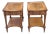 Mid 20th Century Pair John Widdicomb Walnut and Burl Single Drawer Tiered Side Tables For Sale