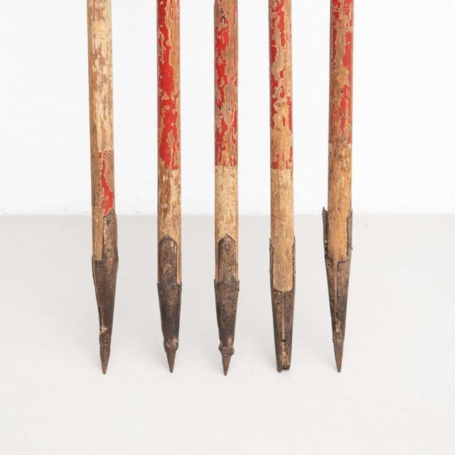 Vintage Snow Measuring Poles, Spain, 1940s, Set of 5 For Sale - Image 9 of 18