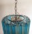Fantastic vintage Murano chandelier made by 86 Murano crystal trasparent and blue prism in a nickel metal frame.The shape...