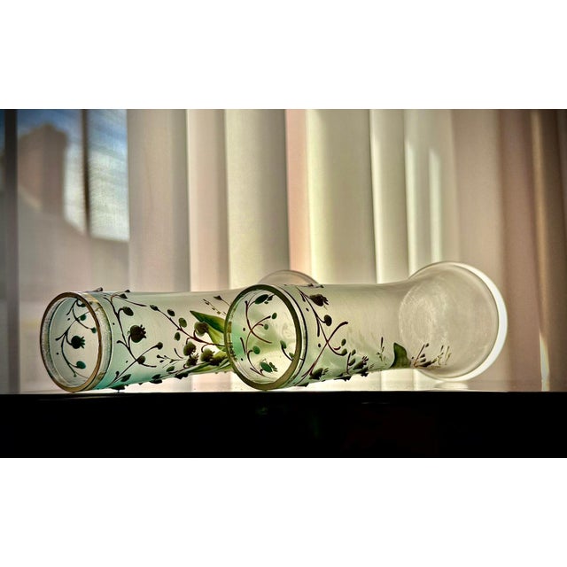 Art Nouveau Satin Glass Lily of the Valley Vases from Legras, 1890s, Set of 2 For Sale - Image 12 of 17