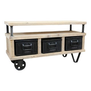 Vintage Industrial TV Table For Sale