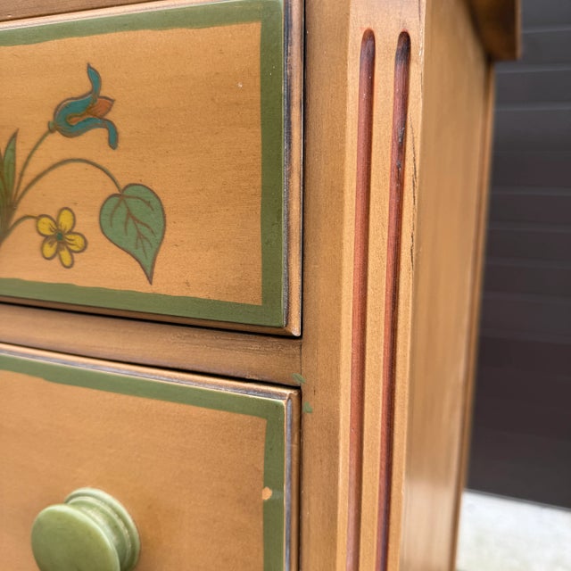 Mid 20th Century Drexel Country Farmhouse Paint Decorated Highboy Dresser For Sale - Image 13 of 18