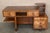 Art Deco Desk in Burl Walnut. Beautiful Desk with two faces. In one side you can use like a desk, with five drawers and...
