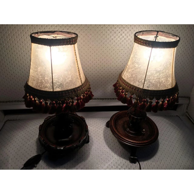 Wooden Table Lamps, 1940s, Set of 2 For Sale - Image 3 of 18