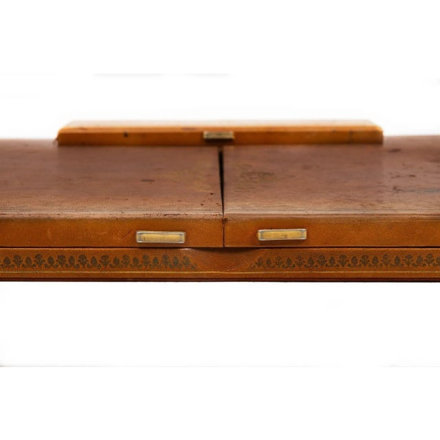 English Victorian Antique Leather Writing Box Letter Desk For Sale - Image 12 of 18