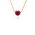 1 Carat Heart-Cut Red Ruby Necklace by VRJewels in 14k Solid Gold- 18 Inch Length For Sale - Image 4 of 17