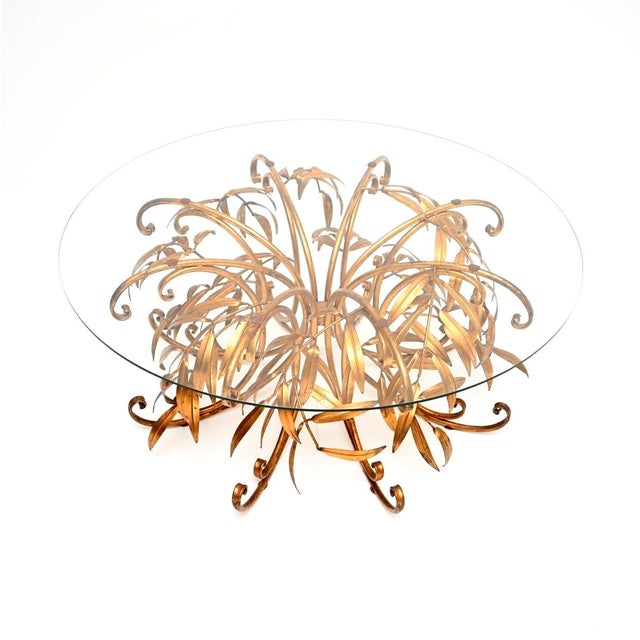 Mid-Century Modern Vintage Gilt Metal Coffee Table by Hans Kogl, 1960 For Sale - Image 3 of 9