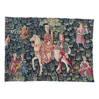Vintage French Jacquard Tapestry with Noble Amazone Motif in the style of Aubusson, 1970s For Sale