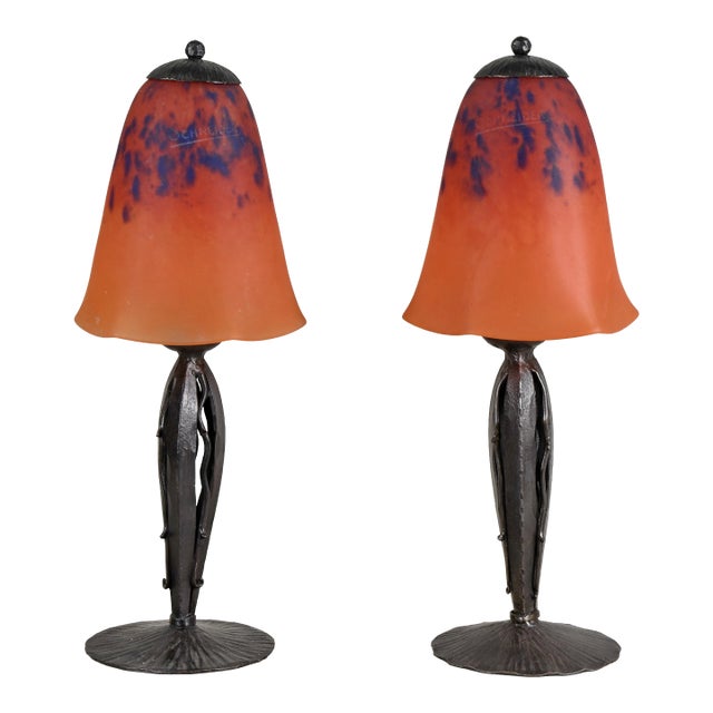 French Art Deco Table Lamp by Charles Schneider 1925 France - A Pair For Sale