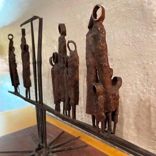 Mid 20th Century Mid-Century Brutalist Metal and Wood Sculpture by Virginia Stemple For Sale - Image 5 of 13