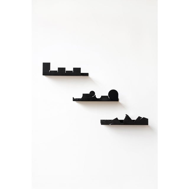 Early 21st Century NVMD City Floating Shelf in Black Steel from EMKO, Set of 2 For Sale - Image 5 of 15