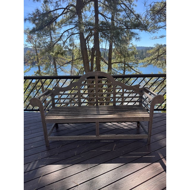 Late 20th Century Vintage Teak Garden Bench For Sale - Image 5 of 17
