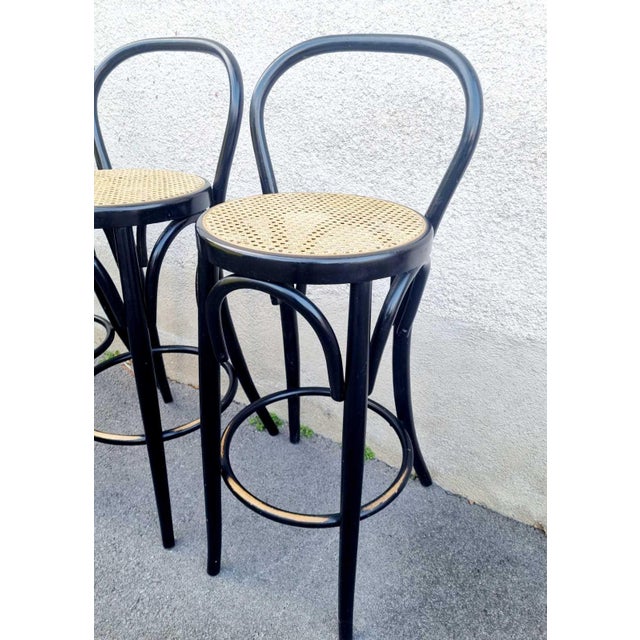 Mid-Century Modern Bentwood Bar Stools, 1980s, Set of 3 For Sale - Image 12 of 14