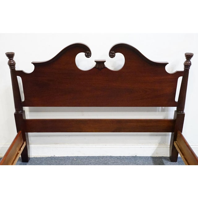 Georgetown Galleries Solid Mahogany Traditional Style Full Size Pediment Bed For Sale - Image 4 of 10