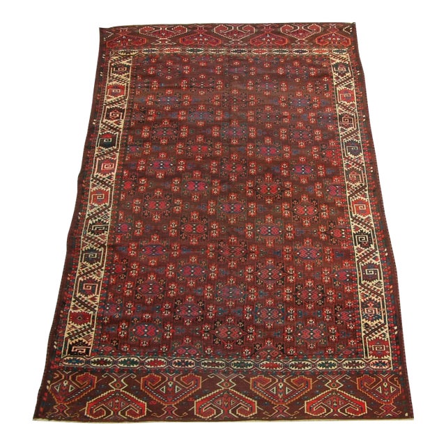 1900s Antique Turkeman Rug For Sale