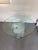 1980s Exceptional Vintage 1980s Sculptural Lucite Double Helix Dining / Center Table – Stacked Acrylic Spiral Base, Postmodern For Sale - Image 5 of 7