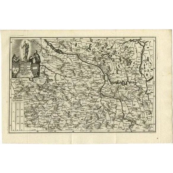 17th Century Antique Map of Saxony and Westphalia by Scherer, 1699 For Sale - Image 5 of 5
