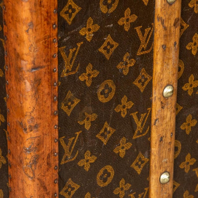 A stunning early 20th century louis vuitton wardrobe trunk covered in the world famous lv monogrammed canvas. With its...