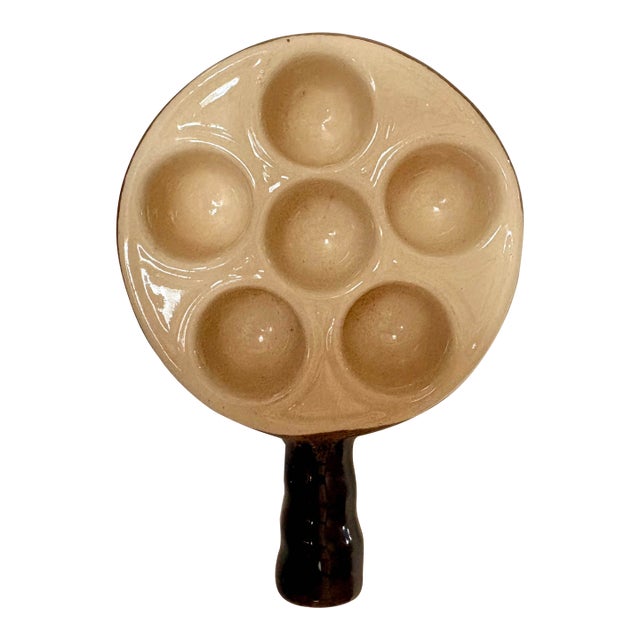 Vintage Emile Henry Stoneware Escargot Dish, France For Sale