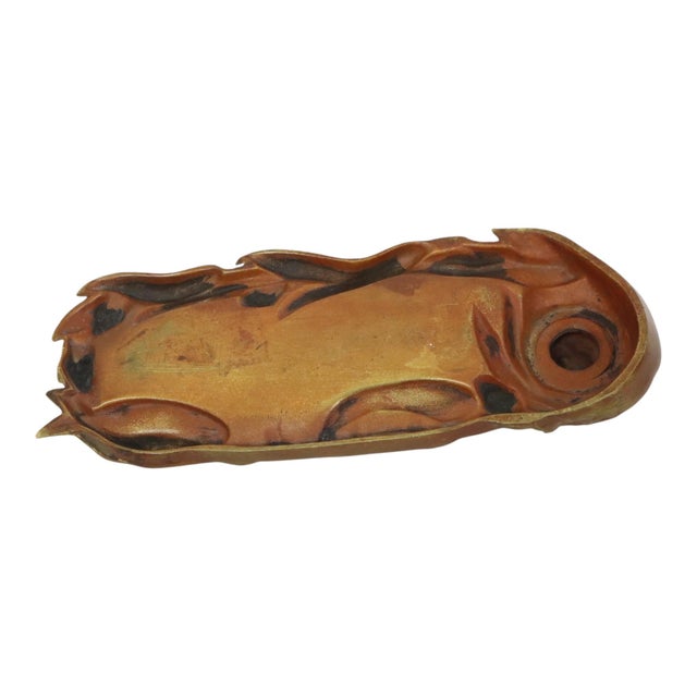 Brown 20th Century Art Nouveau Gilded Bronze Inkwell Pen Holder, 1890s For Sale - Image 8 of 18