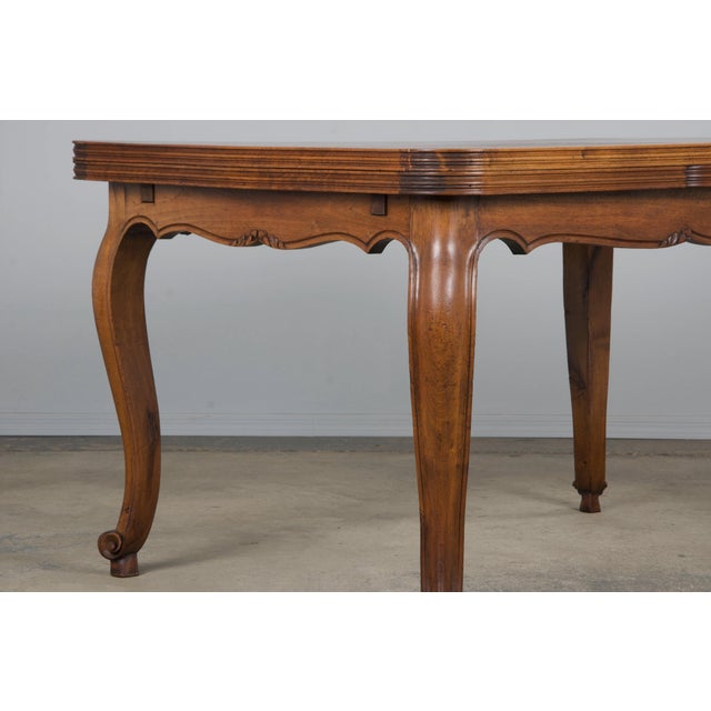 Antique Country French Louis XV Style Provincial Walnut Extendable Dining Table For Sale - Image 9 of 18