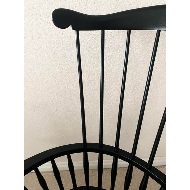 Ethan Allen Baumritter Stunning Black Windsor Comb Back Armchair Excellent Mint Condition. For Sale - Image 13 of 17