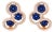 Late 20th Century 14K Pink Rose Gold Diamond Sapphire Circle Huggie Earrings, Pair For Sale